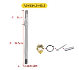 1PC Steel Electric Tricycle Rear Axle Half Shaft 18-Tooth 9 Shaft Head 6205 Bearing Rear Axle Drive Shaft Replacement