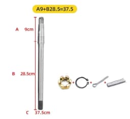 1PC Steel Electric Tricycle Rear Axle Half Shaft 18-Tooth 9 Shaft Head 6205 Bearing Rear Axle Drive Shaft Replacement