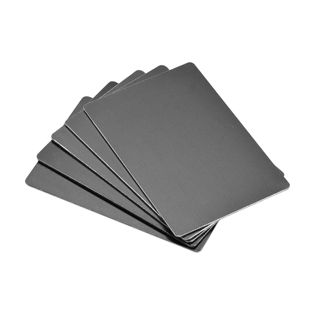 Uxcell 5Pcs Blank Metal Business Card 1mm Thickness Anodized Aluminum Plate Blanks Card for DIY Laser Printing Engraving Black