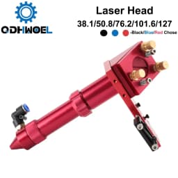 QDHWOEL CO2 Laser Head For 20mm Focus Lens FL 38.1 50.8 63.5 76.2 101.6mm With 25mm Mirror Mount