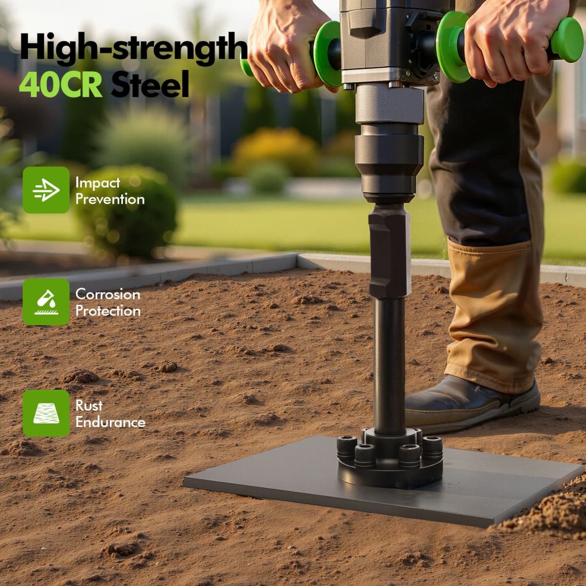 Jack Hammer Tamper Compressor Tamper Plate Tamping Shaft Plate Heavy-duty Tamping Plate 27x26x20.5cm