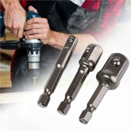 Chrome Vanadium Steel Socket Adapter Seth EX Shank to 1/4 "3/8" 1/2 "Extension Drill Bits Hex Bit Set Power Tools