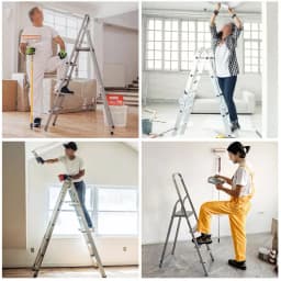 4Pcs Ladder Leg Feet Pads Ladder Non Slip Feet Attic Ladder Leg Protector Trapezoid Pads Replacement Non Slip Folding Rubber