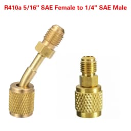R410a Adapter 5/16" SAE Female to 1/4" SAE Male High Strength Air Conditioning Split Ductless Service Port Adapter
