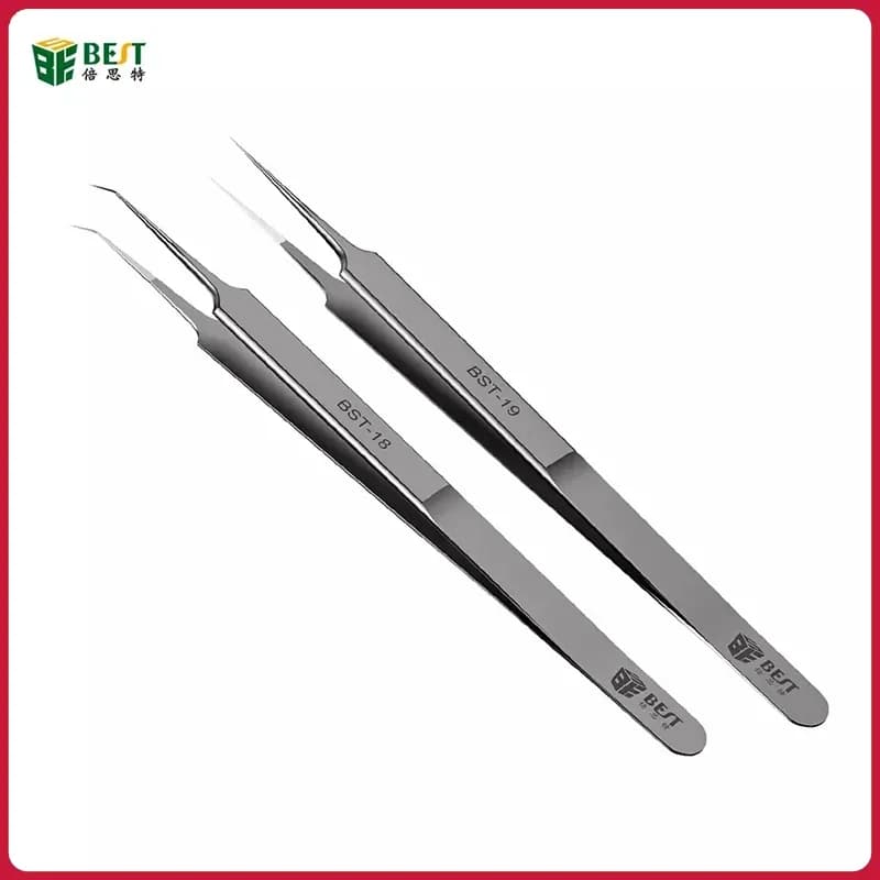 BST BST-18 BST-19 Ultra Precision Tweezers Fly Wire Clamping With Fine Tip Supper Sharp Needle BGA Motherboard Welding Forceps