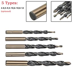 1pc HSS Cobalt Coated Twist Step Drill Bits 8-4/9-5/10-5/10-6/12-8mm Woodworking Tool For Manual Pocket Hole Jig