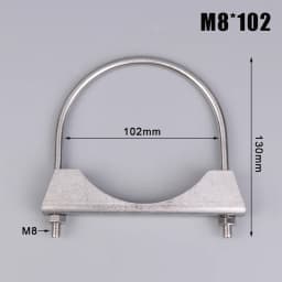 1Pc 304 Stainless Steel U-Screw Irregular Bolt With Baffle And Nut M8 Exhaust Pipe Clamp