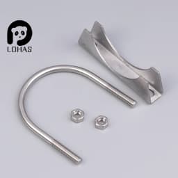1Pc 304 Stainless Steel U-Screw Irregular Bolt With Baffle And Nut M8 Exhaust Pipe Clamp
