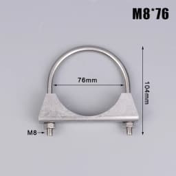 1Pc 304 Stainless Steel U-Screw Irregular Bolt With Baffle And Nut M8 Exhaust Pipe Clamp