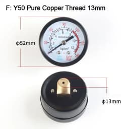Y40 Y50 0-180PSI Gas Water Fuel Liquids Meter Pressure Gauge For Air Compressor