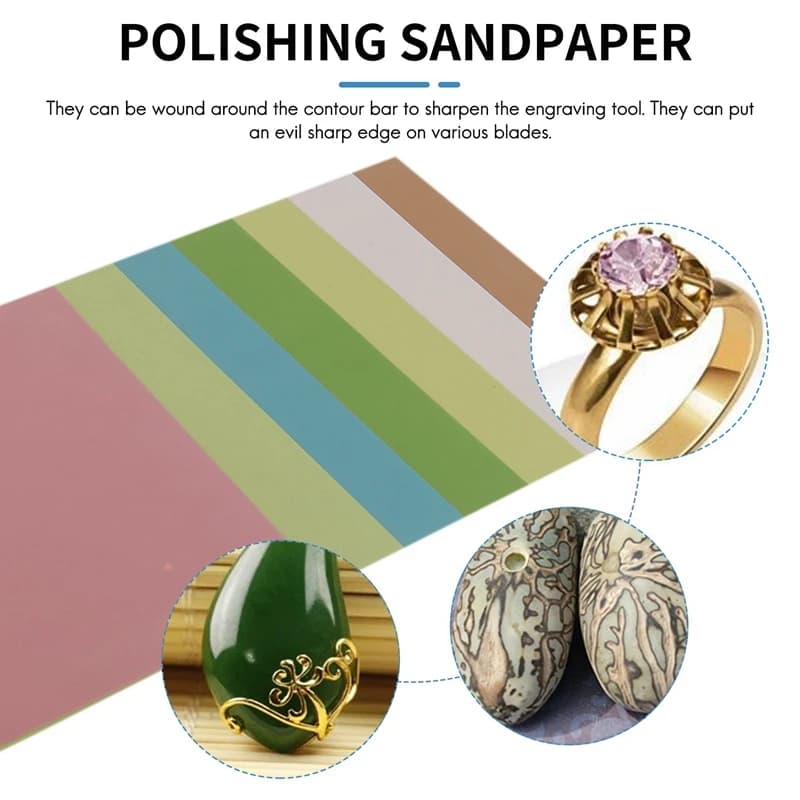 Polishing Sandpaper 7Pcs/Set Lapping Film Sheets Assortment Precision for Sandpaper 1500/2000/4000/6000/8000/10000/12000