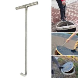 T-Shaped Manhole Hook Tool Single Hook Manhole Cover Lifter Lift Manhole Cover