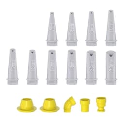 15Pcs Caulk Finisher Kit Glass Glue Caulking Plastics Nozzle Tips with Connection Bases Replacement for Bathroom Kitchen Doors