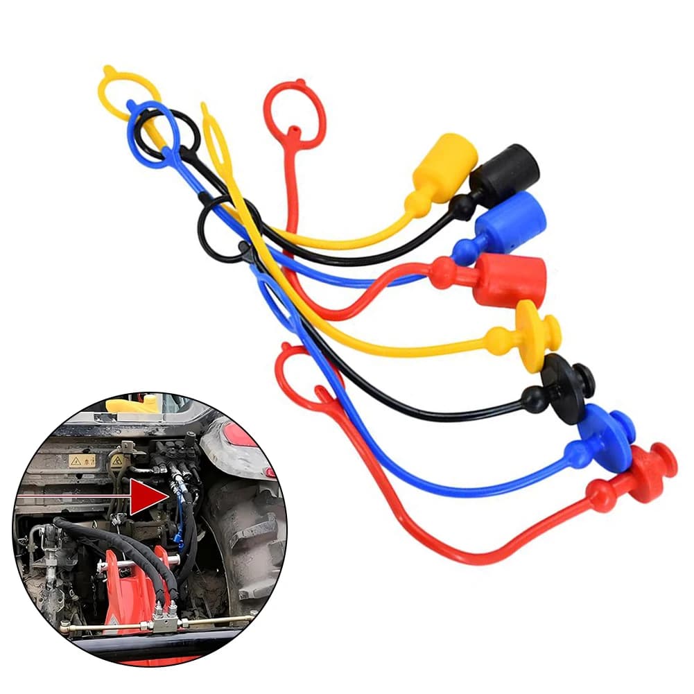 2 Set 1/2 Hydraulic Quick Disconnect Fitting Dust Cap For ISO-A Hydraulic Coupler Hydraulic Quick Connector Coupling Dust Cover