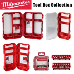 Milwaukee Tool Box Collection 1/4 Inch Hex Shank Bits Storage Case Empty Durable Clear Lid Portable Screwdriver Bit Organizer