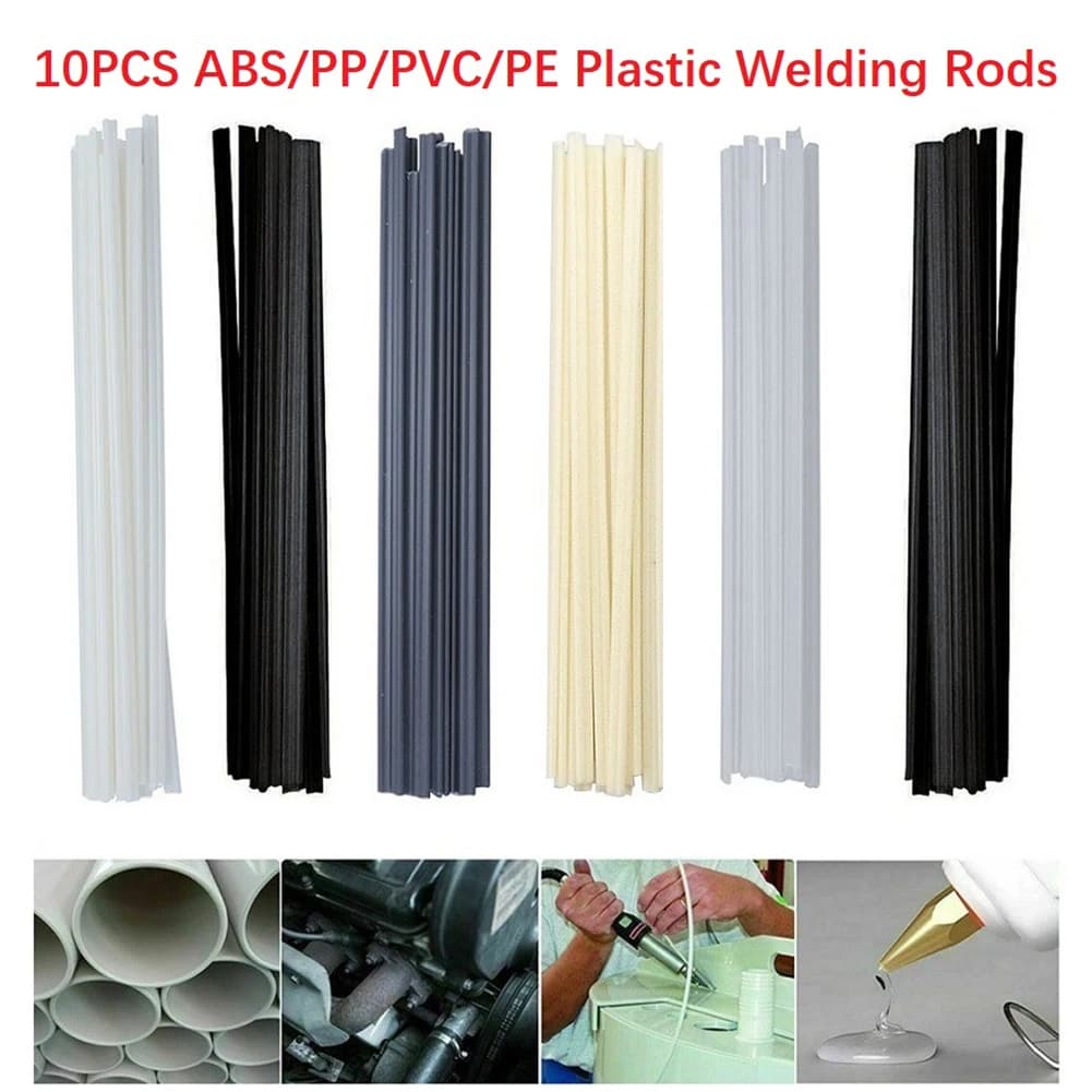 10PCS Plastic Welding Rods ABS/PP/PVC/PE Welding Sticks 200mm Length 5x2.5mm For Plastic Welder Bumper Repair Welding Supplies