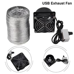 1Pcs Adjustable Speed USB Exhaust Fan with Pipe Duct Air Ventilation Fume Absorber Simple Mini Air Blower