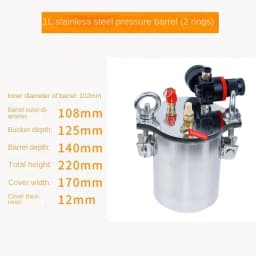 Dispenser Pressure Tank 304 Stainless Steel Pressure Barrel Dispensing Valve Fluid Dispensing Storage Bucket 1L