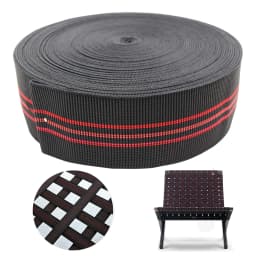 Black Chair Webbing, Elastic, Elasbelt, 2" Wide, Forty 36Ft /472inch/1200cm Roll, Latex, Band, Repair and Modification