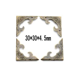 4PCS Antique Corner Protector (with Screws) Bronze Jewelry Box Wooden Case Decorative Feet Leg Corner Protector