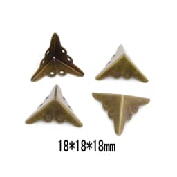 4PCS Antique Corner Protector (with Screws) Bronze Jewelry Box Wooden Case Decorative Feet Leg Corner Protector
