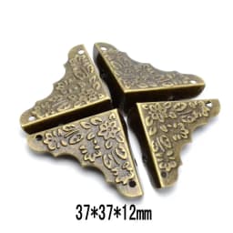 4PCS Antique Corner Protector (with Screws) Bronze Jewelry Box Wooden Case Decorative Feet Leg Corner Protector