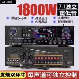 7.1 Channel High Power Bluetooth Home Theater Amplifier for KTV Surround Sound 2000W