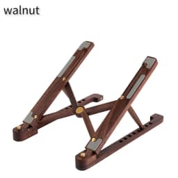 Foldable Wooden Laptop Stand with 8-Height Adjustment for MacBook Air/Pro, 11–17 Inch Portable Computer Holder