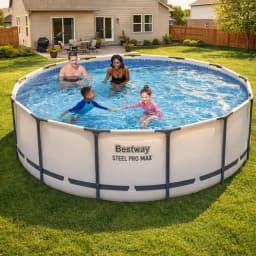 Bestway Steel Pro MAX 13' X 48" Above Ground Pool, Round Metal Frame Outdoor Swimming Pool Set With Filter Pump, Ladder, And Cov