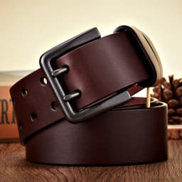 4.3cm Widen Thick Real Cowskin Genuine Leather Belt For Men High Quality Casual Male Belt Double Pin Buckle Cowboy Jeans Strap