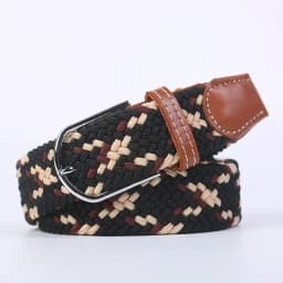 107/120/130cm Canvas Belts Fashion Metal Pin Buckle Strap Elastic Expandable Braided Stretch Pants Jeans Belt for Women and Men