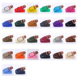 New Women's Men's Canvas Belt High Quality Elastic Casual Woven Waist Strap Needle Buckle Belts for Men Women 107/120/130cm