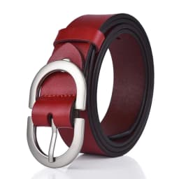 VATLTY 2022 Women's Leather Belt 2.8cm Natural Cowhide Silver Alloy Buckle Thin Belt Female Jeans Trousers Girdles Waistband
