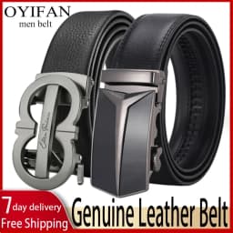 Genuine Cow Leather Automatic Belt For Men Formal Automatic Buckle Belt Genuine Leather Mens business Strap