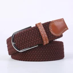 107/120/130cm Unisex Elastic Fabric Woven Casual Belt Pin Buckle Expandable Braided Stretch Canvas Leisure Belts for Men Women