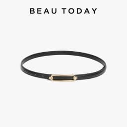 BEAUTODAY Skinny Belts Women Cow Leather GoldBuckle Ladies Modern Waistband Fashion Jeans Dress Accessories Autumn Winter 91113