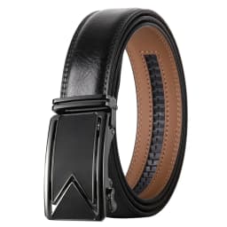 Plyesxale Men Belt 2026 Cowhide Genuine Leather Belts For Men Luxury Automatic Buckle Belts Brown Black Cinturones Hombre B55