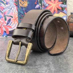 Retro 4.3CM Pin Belt Buckle Luxury Thick Belts Men Leather Vintage Yellow Belt Men Wide Jeans Ceinture Black Waist Belt MBT0019