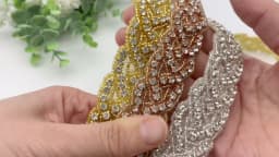 JLZXSY 1 Yard Crystal Rhinestone Trim, Applique, Bridal Applique, DIY Wedding Iron on Hot Fix Crystal Applique