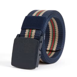New Plastic Buckle Design Men Belts Fashion Stripe Weaving Nylon Men & Women Belts Youth Military Training Casual Belts