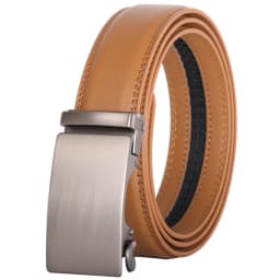 Plyesxale Brown Leather Belt Men 2026 Automatic Buckle Mens Belt For Jeans Vintage Style Mens Belts Luxury Ceinture Homme B9