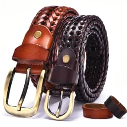 Women Braided Belt For Men's Woven Belt Luxury Genuine Leather Cow Straps Hand Knitted Designer Men For Jeans Girdle Male Belts