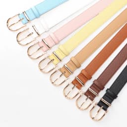 2.8x103cm Women PU Leather Belts Simple Metal Buckle Belt Girls Dress Jean Pants Waistband Belts for Lady