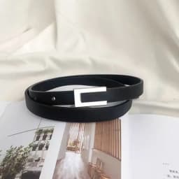Waist Decoration Versatile Leather Belt Luxury Design Women Metal Slide Buckle Belt Trouser Dress Belts