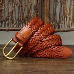 3CM Unisex Fashion Designer Weaving Belt Women And Men Full Grain Real Genuine Leather Girdle Breathable Belt For Jeans