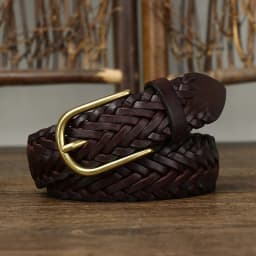 3CM Unisex Fashion Designer Weaving Belt Women And Men Full Grain Real Genuine Leather Girdle Breathable Belt For Jeans