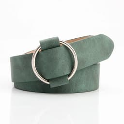 Trend Women Belt Fashion Round Buckle Design Imitation Leather Belt Simple and Versatile Youth Student Decoration Jeans Belt