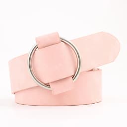 Trend Women Belt Fashion Round Buckle Design Imitation Leather Belt Simple and Versatile Youth Student Decoration Jeans Belt