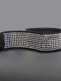 Afashion Women's Latin Dance Skirt Belt Dress Modern Dance Accessory with Diamond Modern Dance Waist Seal Dance Jewelry