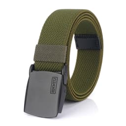 KOLBER Matte Black Elastic Belt for Men Women Alloy Buckle Strong Fiber 95cm-120cm Stretch Belt Male Trousers Working Girdles